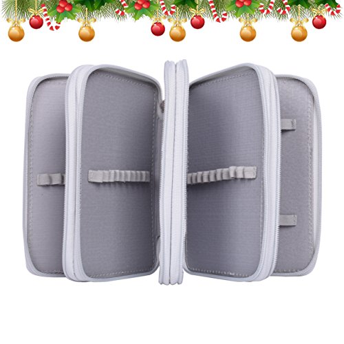 Colored Pencil Case, Newcomdigi 72 Slot Pencil Case Large Art Case Multilayer Pencil Storage Case Bag Holder Pen Case Organizer with Compartment For Drawing Sketch Art School Kids Adults (Gray) - Thumbnail 2