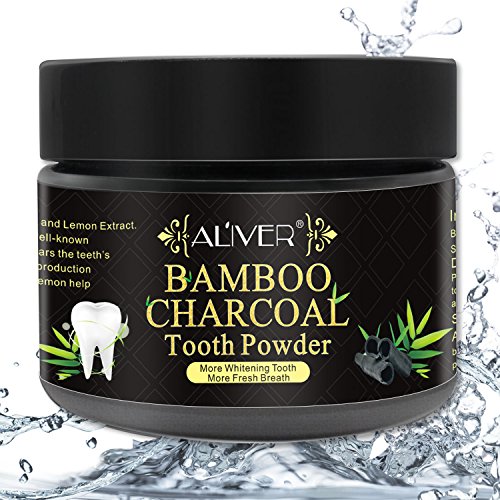 Activated Charcoal Teeth Whitening Powder 100% Natural Black Carbon Coconut with no Sensitivity for Tooth Whitening by Aliver (1.76 oz)