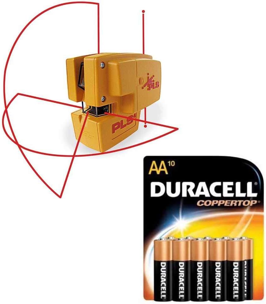 Pacific Laser Systems PLS 4 Red Tool with 10 Pack Duracell AA Batteries