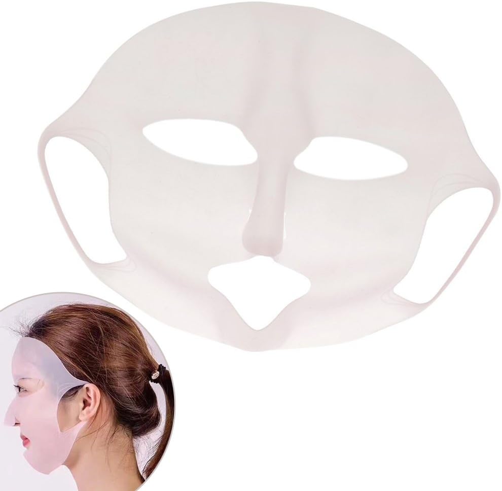 Amazon フェイスパックカバー シリコンマスク フェイスマスク 美容液 防蒸発 保湿 便利なグッズ 吸収 3枚入り 21cm