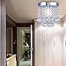 Chandelier Crystal Lighting,Modern Flush Mount Crystal Ceiling Light Fixture,Rain Drop Pendant Ceiling Lamp for Hallway,Dining Room,Bedroom,H7.3 X W7.9