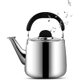 MAXCOOK 2.1 QT Stainless Steel Whistling Tea kettle for Stove Top | Teapot,Induction Tea Kettle Pot for Stovetop ( 1.9 L,Silver)