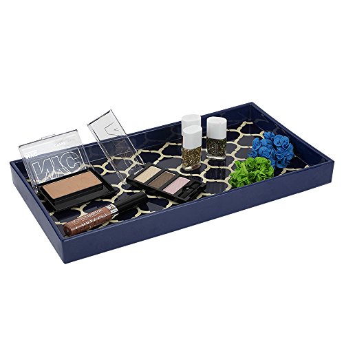 Home Basics Lattice Navy Vanity Tray Pricepulse