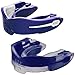 MOGO. Flavored 2 Pack Mouth Guards - Adult Sports Mouthguard for Ages 11 and Up - Mouthpiece for MMA, Football and Lacrosse - Tether Strap, Fitting Instructions and Carry Case (Blue Raspberry)