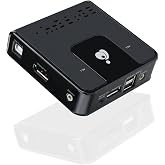 IOGEAR 2-Port DisplayPort KVM Switch - 4K 60Hz - Hotkey or Remote Button Switch - USB 2.0 Mouse Port Can Be Use As USB Hub and Peripheral Sharing - All Cables Included - Mac/Win - GCS62DP