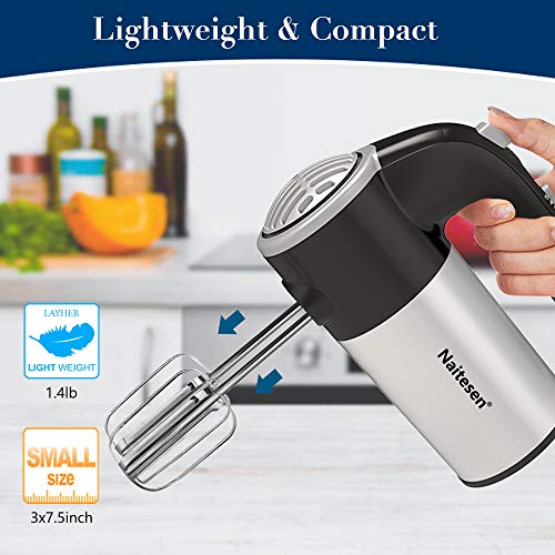 Electric Hand Mixer Lightweight Handheld Mixer for Baking Cake 5 Speed