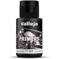 Vallejo - Surface Primer Color | Gloss Black Acrylic Primer 32 ml (1.08 fl.oz.) | Glossy Finish and Fast Drying | Perfect for Airbrushing and Great Adhesion to Figures and Scale Models