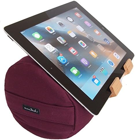 The EZread Tablet Pillow Stand...for you and your mobile device! - Eco-Friendly and Ergonomical iPad Pillow Stand for Lap, Bed, Anywhere at Home - Made in USA (Mulberry Wine)