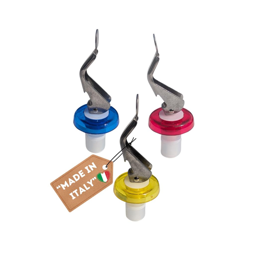 DE-Plastik 6022 110 Universal Bottle Stopper 80 x 33 mm Set of 3 Multi-Coloured
