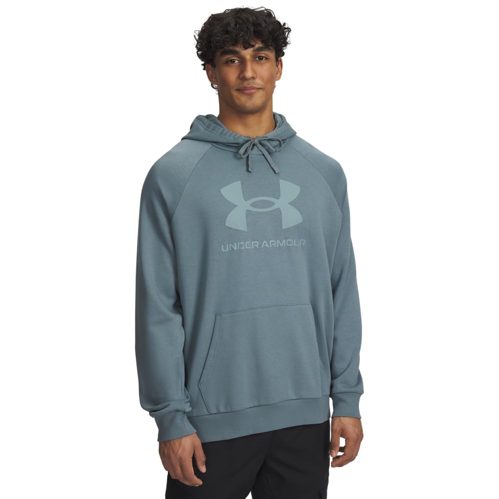 Under Armour Men's Rival Fleece Logo Hoodie, (587) Jasper Blue / / Serpentine, X-Small Image