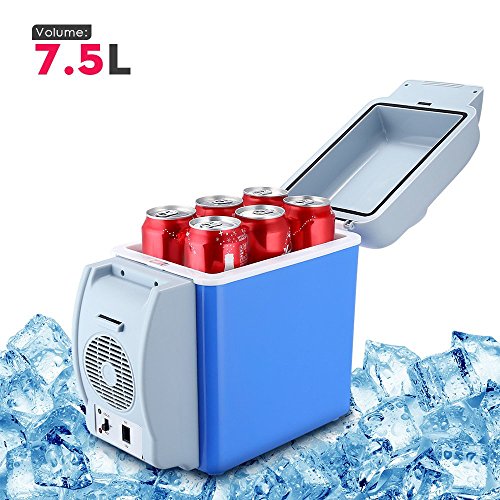 Click Here to See More Images F&W 7.5L Mini Car Refrigerator Multi-Function Home Travel Vehicular Fridge Dual-Use Box Cooler Warmer Temperature Control