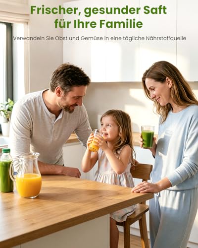 LINKChef Juicer Slow Juicer, 130 mm Large Opening, Juicer Vegetables and Fruit, 1.8 L Capacity, 250 W Electric Juicer with Return Function, Quiet, Easy Assembly, Easy to Clean, BPA-Free