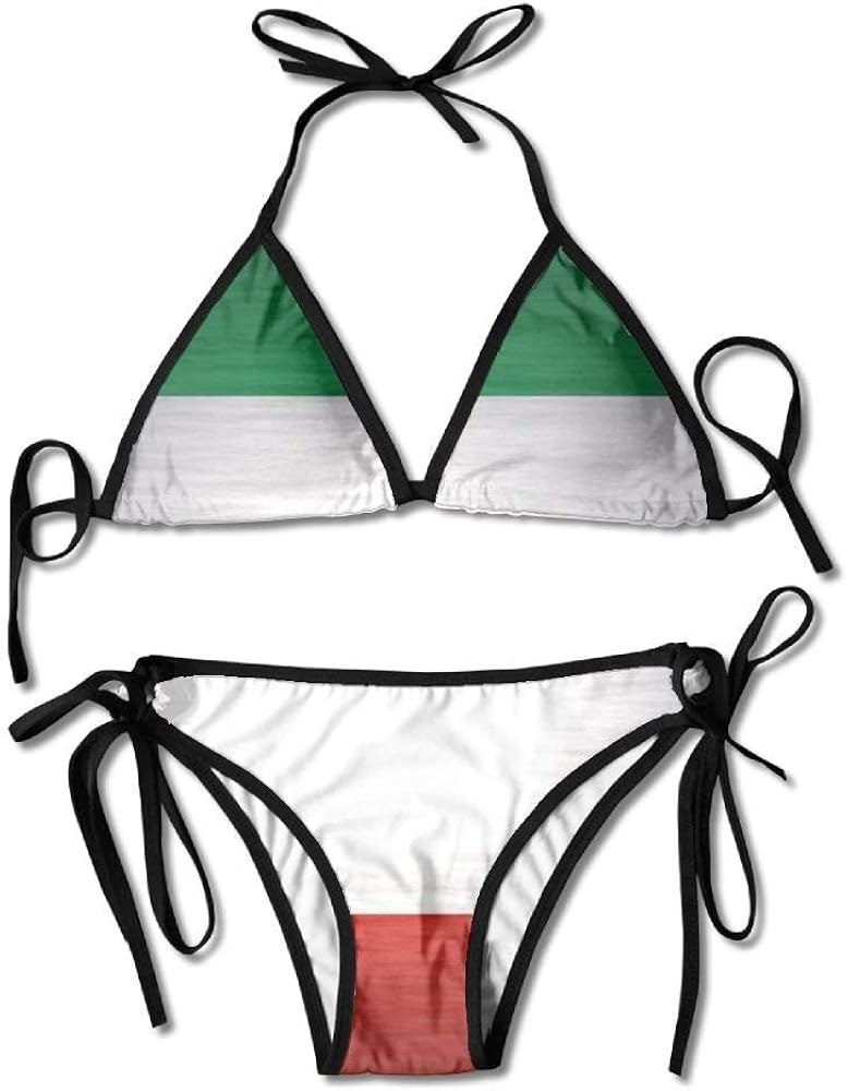 Italian Flag Bikini Women's Summer Swimwear Triangle Top Bikinis