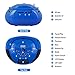 Mini Stereo Speaker, Portable Radio Alarm Clock MP3 System with Powerful Bluetooth Speaker- FM Alarm Clock Radio with Card Reader, USB and AUX in (Micro USB) Speakers Blue (SE20)