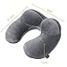 MLVOC Travel Pillow, Inflatable Neck Pillow with Ear Plugs, Eye Mask and Drawstring Bag, Grey