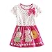 Coralup Little Girls Cartoon Long Sleeved Casual Cotton Dress 5-6Years Pink