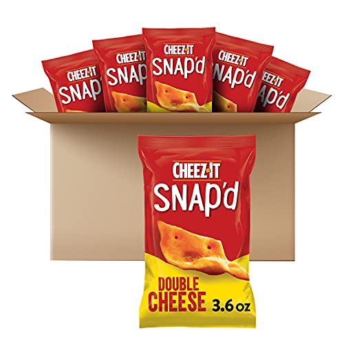 CheezIt Snap'd Cheese Cracker Chips, Thin Crisps, Lunch Snacks, Double