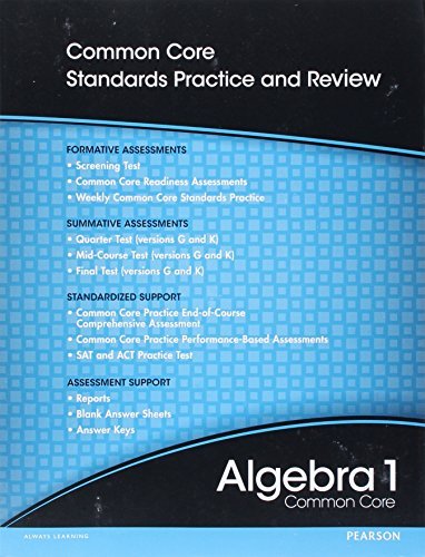 High School Math 2012 Common-Core Algebra 1 Progress Monitoring Assessment Grade 8/9 by Pearson (2012-01-01)