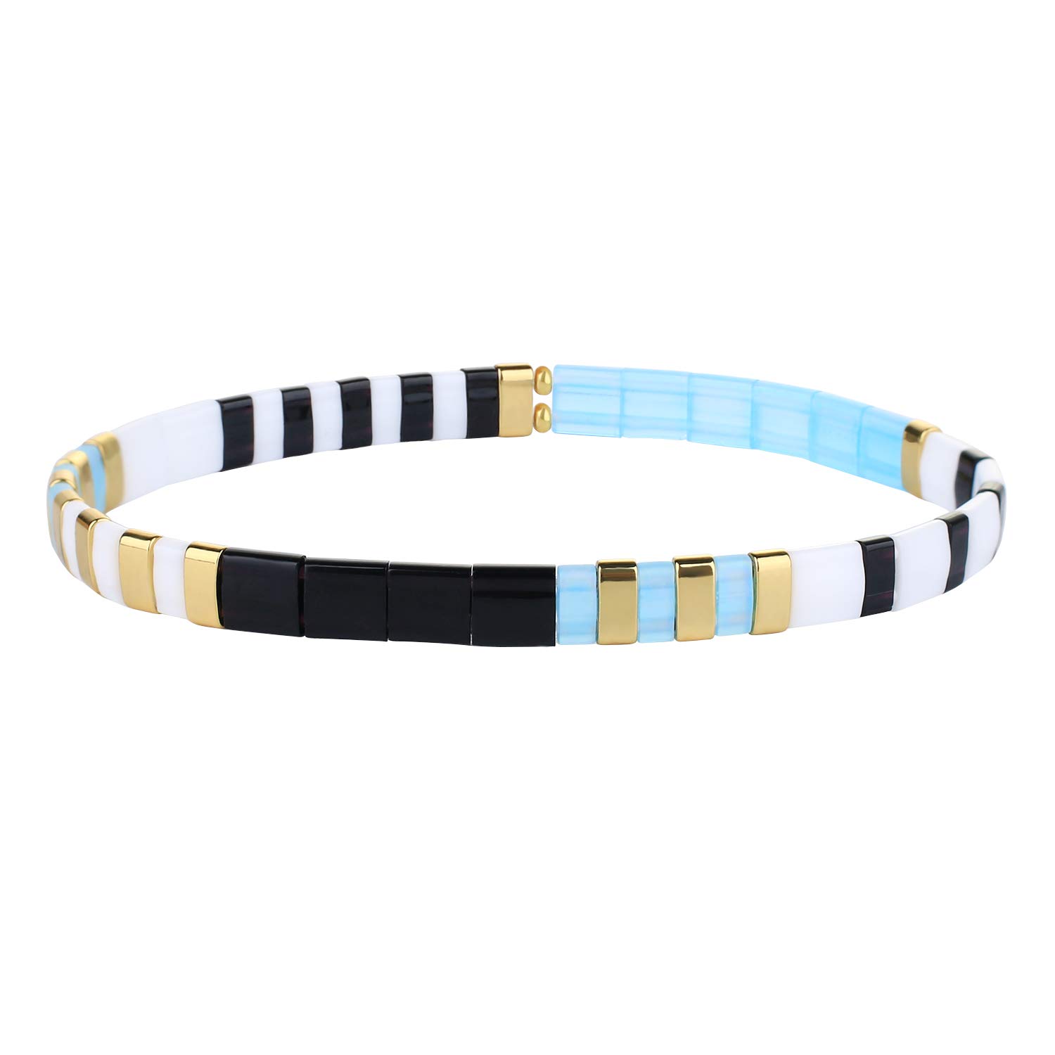 KELITCH Colorful Tila Beads Bracelets Miyuki Stackable Strand Stretch Bracelets Mixed Friendship Bracelets - 9O — image 1