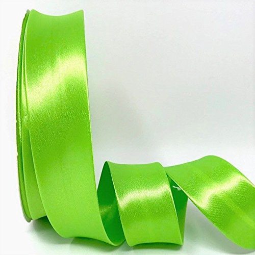 Ribbon Queen Duchess Satin Bias Binding Tape for Sewing, Seaming, Stitching, Piping, Hemming, Quilting, Patching, Outfits and Crafts - 30mm Professional Quality. (Lime, 5M X 30MM)