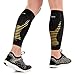 Mava Sports Calf Compression Sleeve Support for Men and Women - Perfect Shin Sleeve for Gym Workout, Running, Leg Cramps,Pain Recovery, Shin Splints and Sore Muscles (Gold, X-Large)
