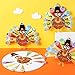 Gejoy 10 Set Thanksgiving Turkey Craft Kits with Colorful Feathers and Adhesive Dots Thanksgiving Turkey Craft Paper for Thanksgiving Party Decoration DIY Craft Activities