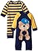 Gerber Baby-Boys Newborn Navy Bear 2 Pack Coverall, Navy Bear, 6-9 Months