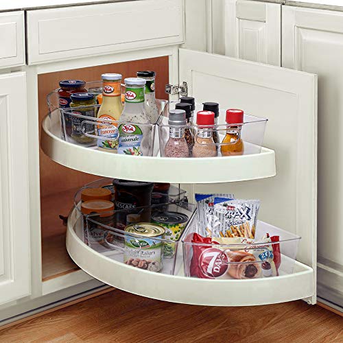 Sorbus Wedge Storage Bin Organizer Lazy Susan Organizer With Front
