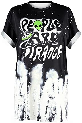 MHOTCIG Fashion Couple Tops Women Summer Casual T Shirt Punk Sleeve Printed T-Shirts