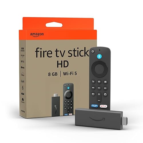 Amazon Fire TV Stick HD (Newest gen), free and live TV, Alexa Voice Remote, smart home controls, HD streaming