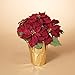 15 Inch Potted Red Poinsettia Plant - Artificial Christmas Poinsettia Plant in Gold Foil Wrap