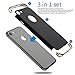 Hovisi 3 in 1 Anti-Scratch Anti-Fingerprint Shockproof Electroplate Frame with Non Slip Coated Case for iPhone 7 (Black)