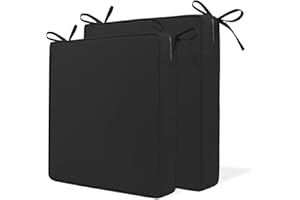 RULAER Chair Cushions 16x16x3inch Outdoor Double Piping Waterproof Patio Seat Cushion Washable with Carrying Handle Outdoor Furniture Chair Pad