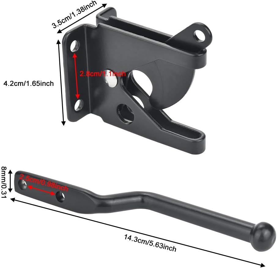 Favengo Stainless Steel Gate Latch Automatic Gravity Lever Fence Gate Lock Suffolk Latch Medium Auto Gate Catches Black Door Lock with M6 * 30 Scews for Wooden Gate Garden Gate and Fence Gate - Image 3