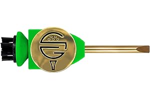 Skinny Golf Pocket Caddie | The Ultimate 4-in-1 Golf Tool | with Scrub Brush, Brass Tip Groove Cleaner, Divot Repair & Ball Marker | Fits Easily in Your Pocket | Holds Any Ball Marker