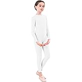 Aoylisey Girls' Full Body Long Sleeve Unitard One Piece Gymnastics Dance Bodysuits for Kids