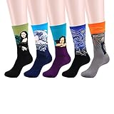Deer Mum Men's Fashionable Colorful Soft Cotton Socks (5 Pack) (set5)