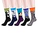 Deer Mum Men's Fashionable Colorful Soft Cotton Socks (5 Pack) (set5)One size