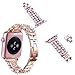 Apple Watch Band Series 1 Series 2 Series 3, HandyGear Handmade Classy Bling Crystal Rhinestone Diamonds Bracelet Strap Replacement Bands for iWatch Apple Watch (38mm BD Rose Gold)
