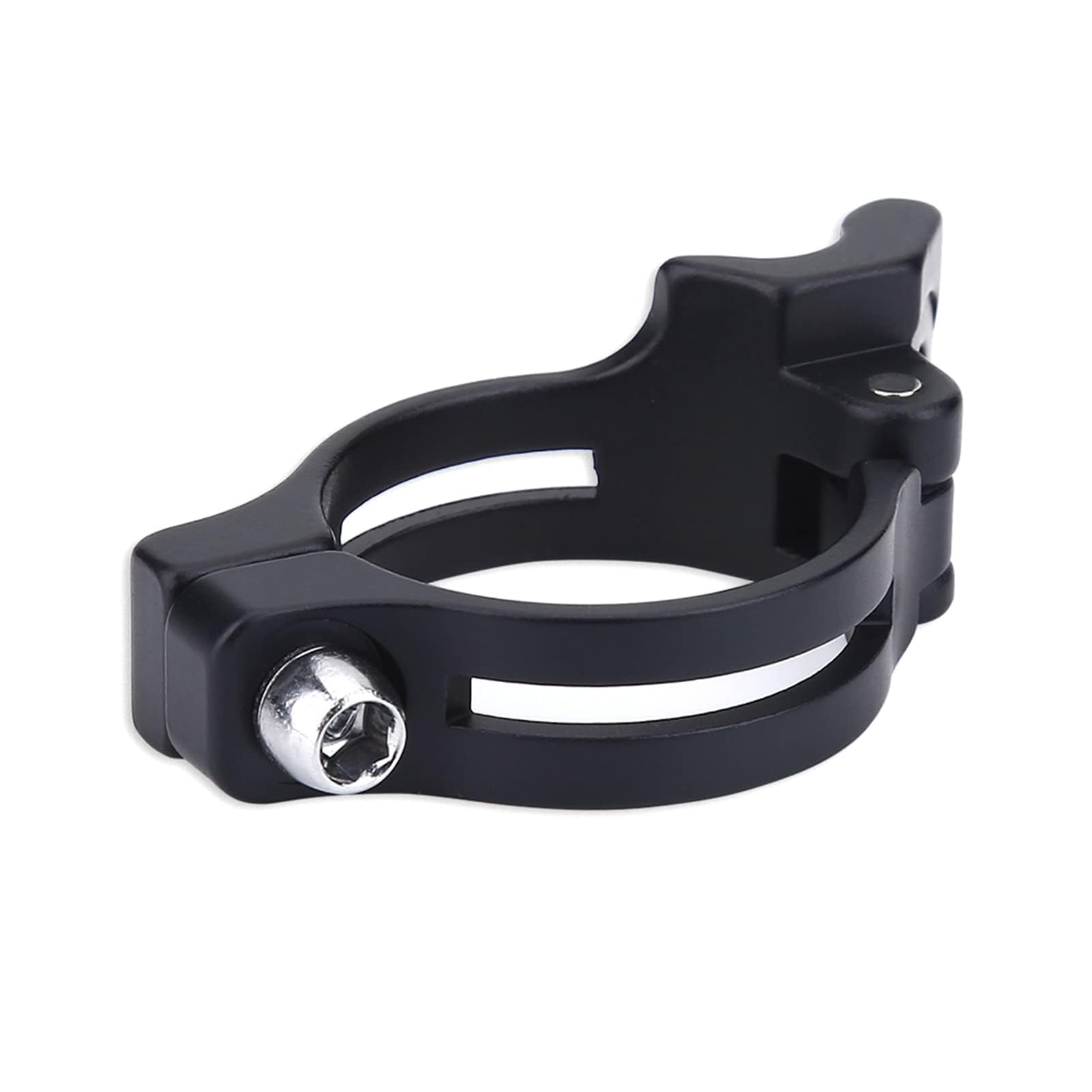 Bike Derailleur Clamp, Front Mech Clamp Alloy Braze on Front Mech Derailleur Clamp Adapter Front Mech Black 31.8/34.9mm (34.9mm-Black)
