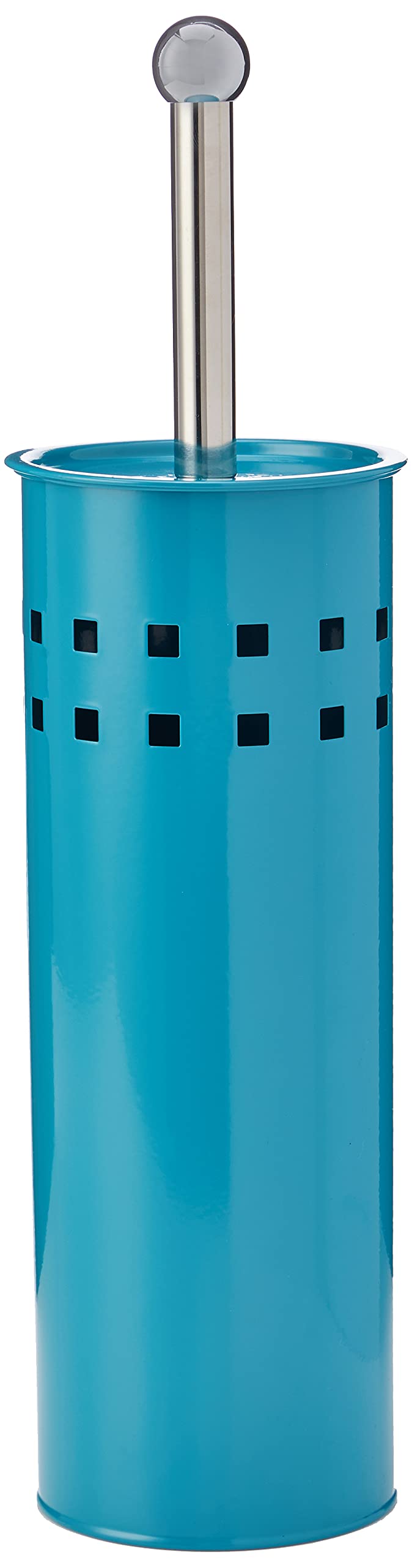 Premier Housewares Square Design Toilet Brush and Holder, 38 x 10 x 10 cm - Turquoise