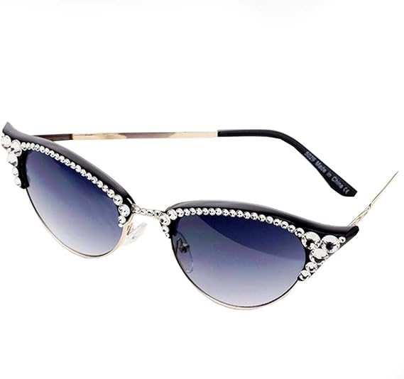 rhinestone swarovski crystal retro cat eye sunglasses