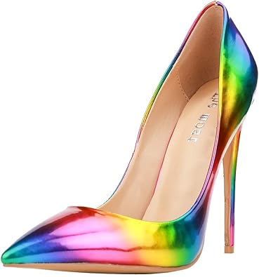 rainbow strap heels