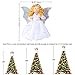 OurWarm Christmas Tree Topper Angel Xmas Tree Topper Unique Design 7 Inch Christmas Trees Ornament Shiny Angel White Dress Holiday Decoration