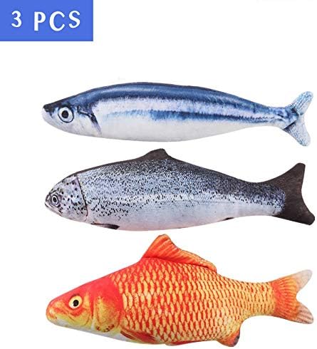 MAXXV Catnip Fish Toys for Cats - North American Organic Catnip - 3PCS Catnip Toys for Cats - 8" Simulation Fish Plush…