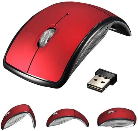 Mice DOOPOOTOO 2.4GHz USB Wireless Cordless Optical Mouse Mice For PC Laptop (Red Foldable)