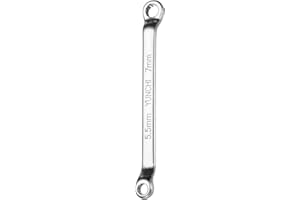 HARFINGTON 45 Degree Offset Box End Wrench 5.5mm x 7mm Metric 12 Point Mirror Chrome Plated Alloy Steel Double Box Wrenches L