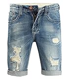 Myncoo Men's Ripped Denim Shorts Distressed Jeans Light Washed
