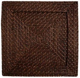 Jay Import 1660147J Square Rattan Set of 4 Chargers by Jay Import