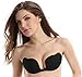 Deceny CB Invisible Bras Self Adhesive bra Silicone Bra Push Up Strapless Bra (D, Black)